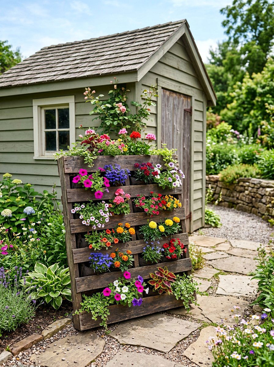 Pallet pocket garden - 25 Pallet Vertical Flower Garden Ideas