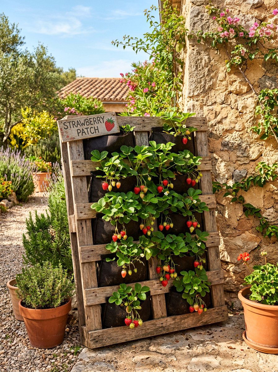 Pallet pocket planter - 25 Pallet Strawberry Planter Ideas