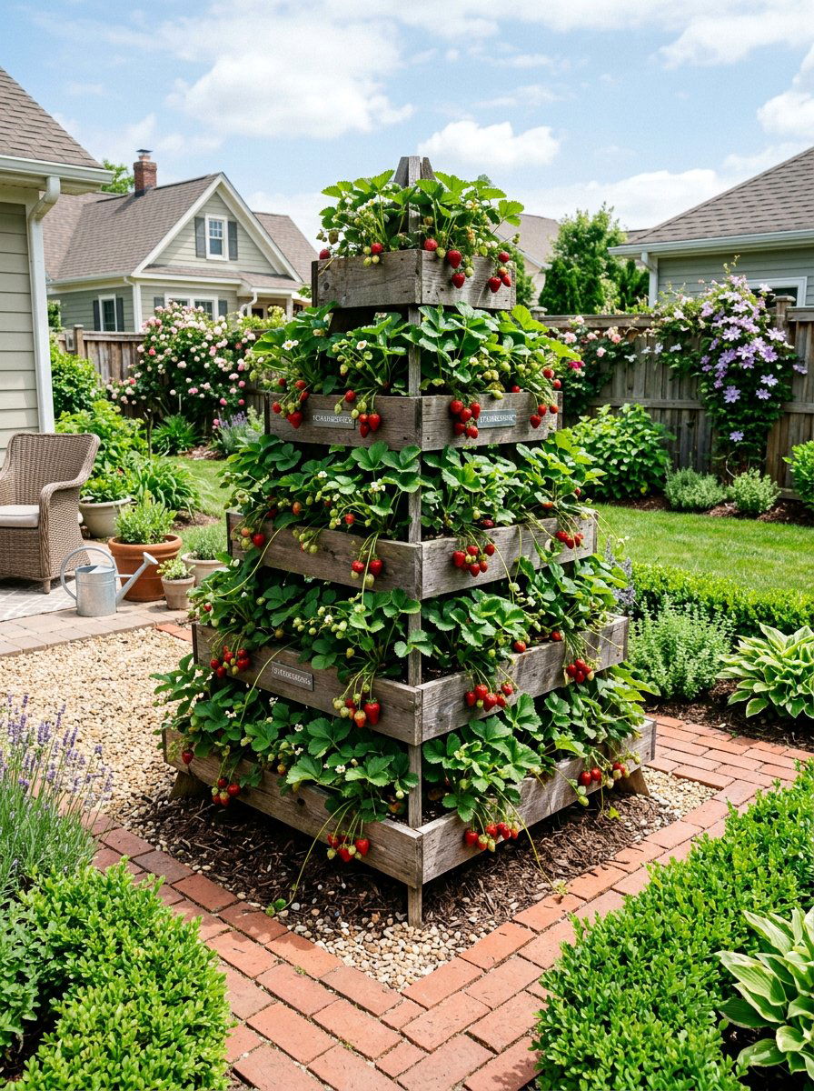 Pallet pyramid planter - 25 Pallet Strawberry Planter Ideas