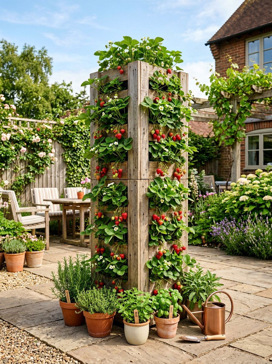 Pallet strawberry tower - 25 Pallet Strawberry Planter Ideas