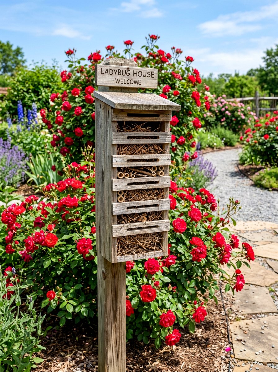 Pallet wood ladybug house - 25 Pallet Insect Hotel Ideas