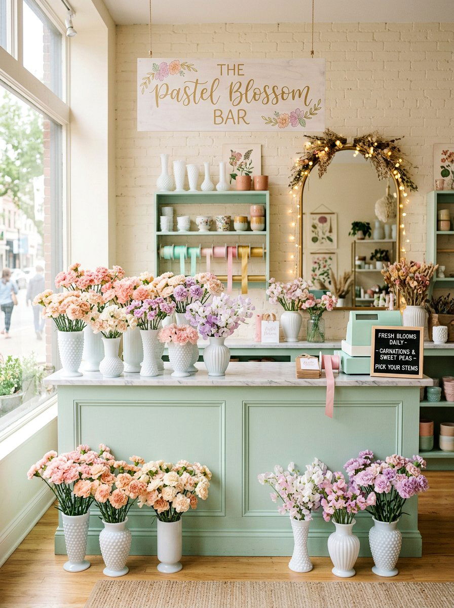 Pastel Flower Bar - 25 bloom bar ideas
