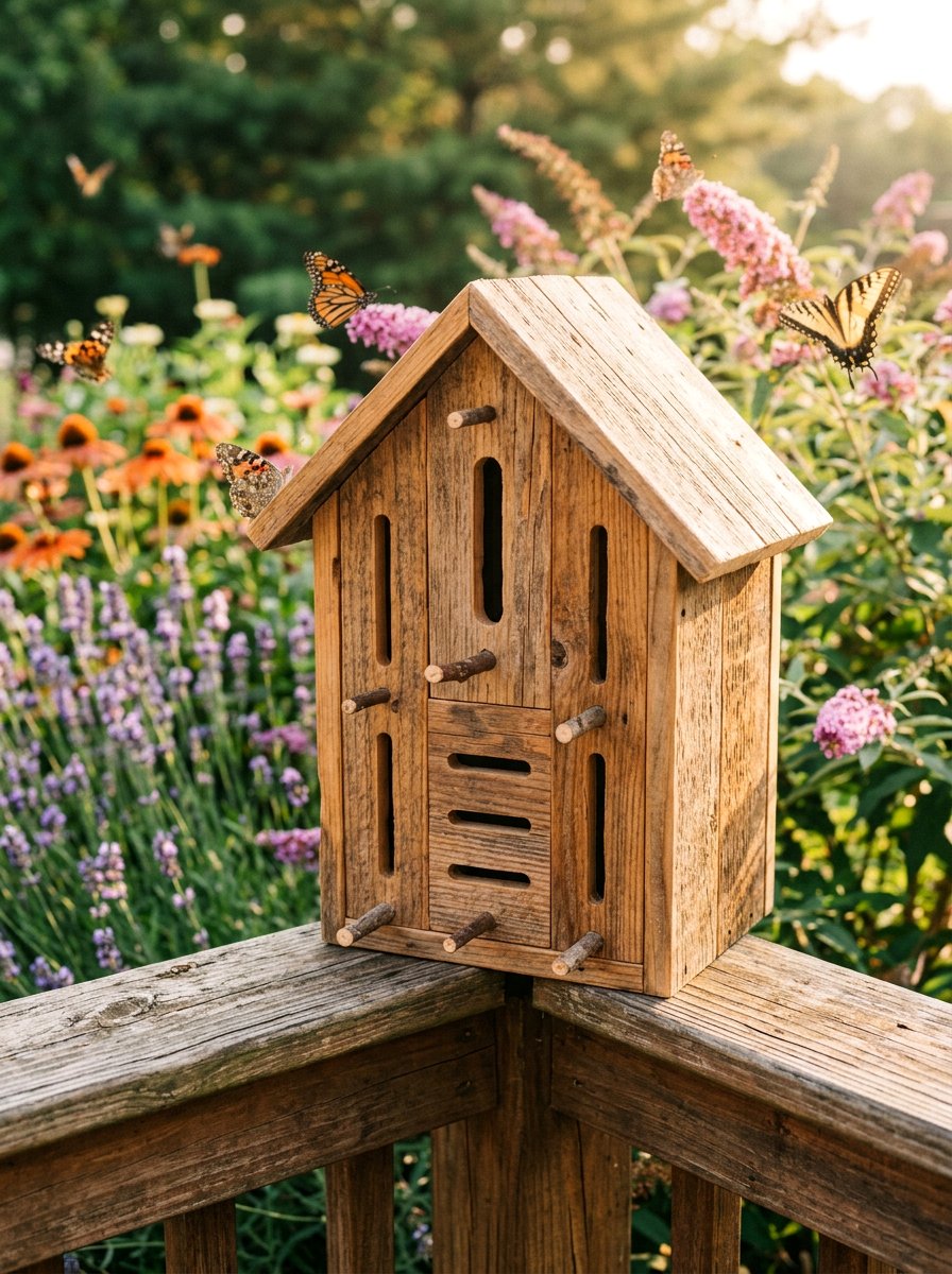 Perch Peg Butterfly House - 25 Pallet Butterfly House Ideas