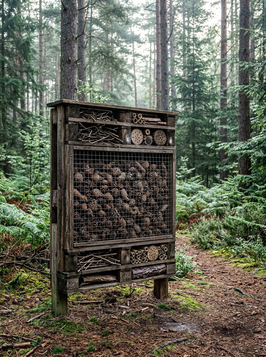 Pine cone insect habitat - 25 Pallet Insect Hotel Ideas