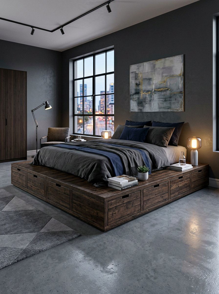 Platform Pallet Bed Storage - 25 Pallet Bed with Storage ideas