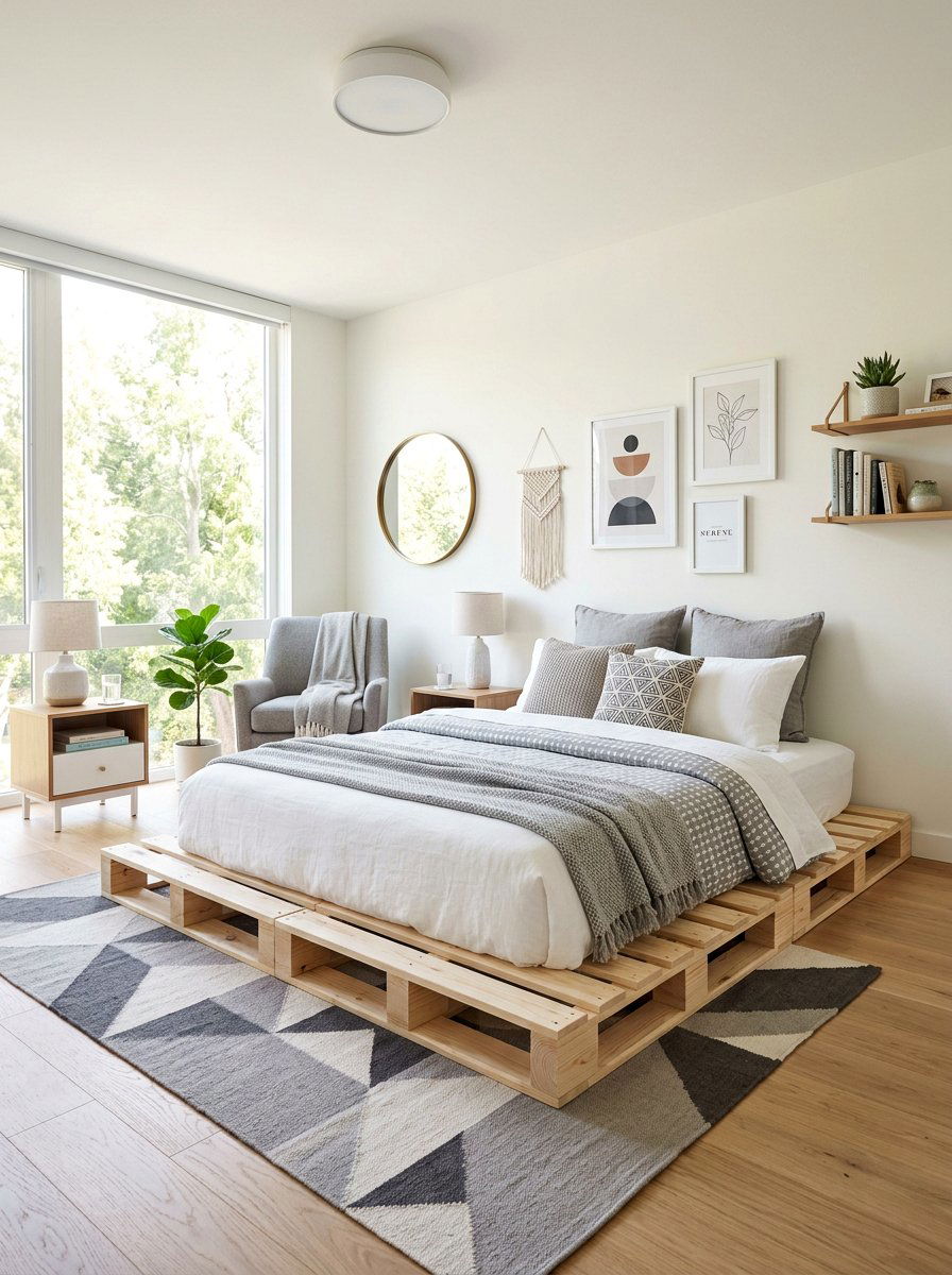 Platform pallet bed - 25 Pallet bed ideas for girls room