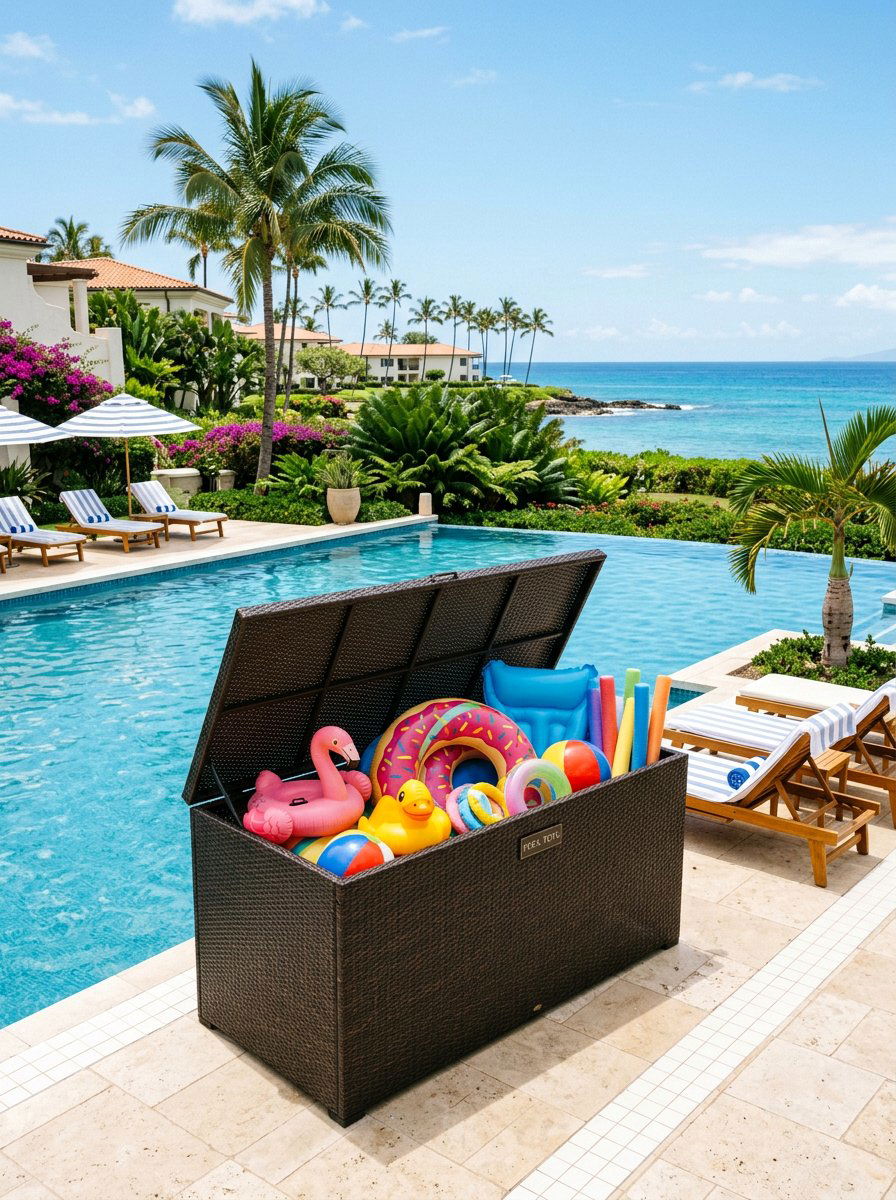 Pool Toy Storage Bin - 25 Pallet Outdoor Storage Box Ideas