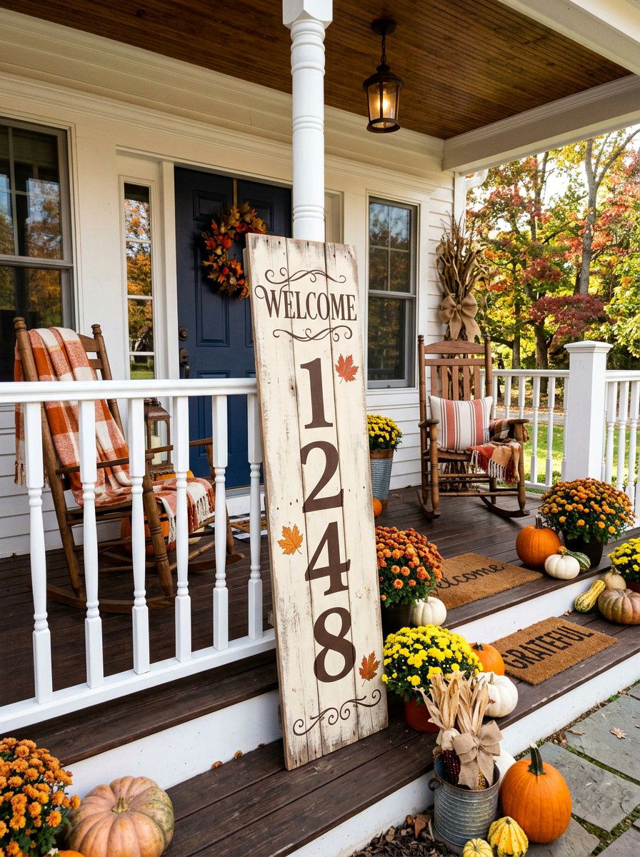 Porch Leaner Address Board - 25 Pallet Address Number Plaque Ideas