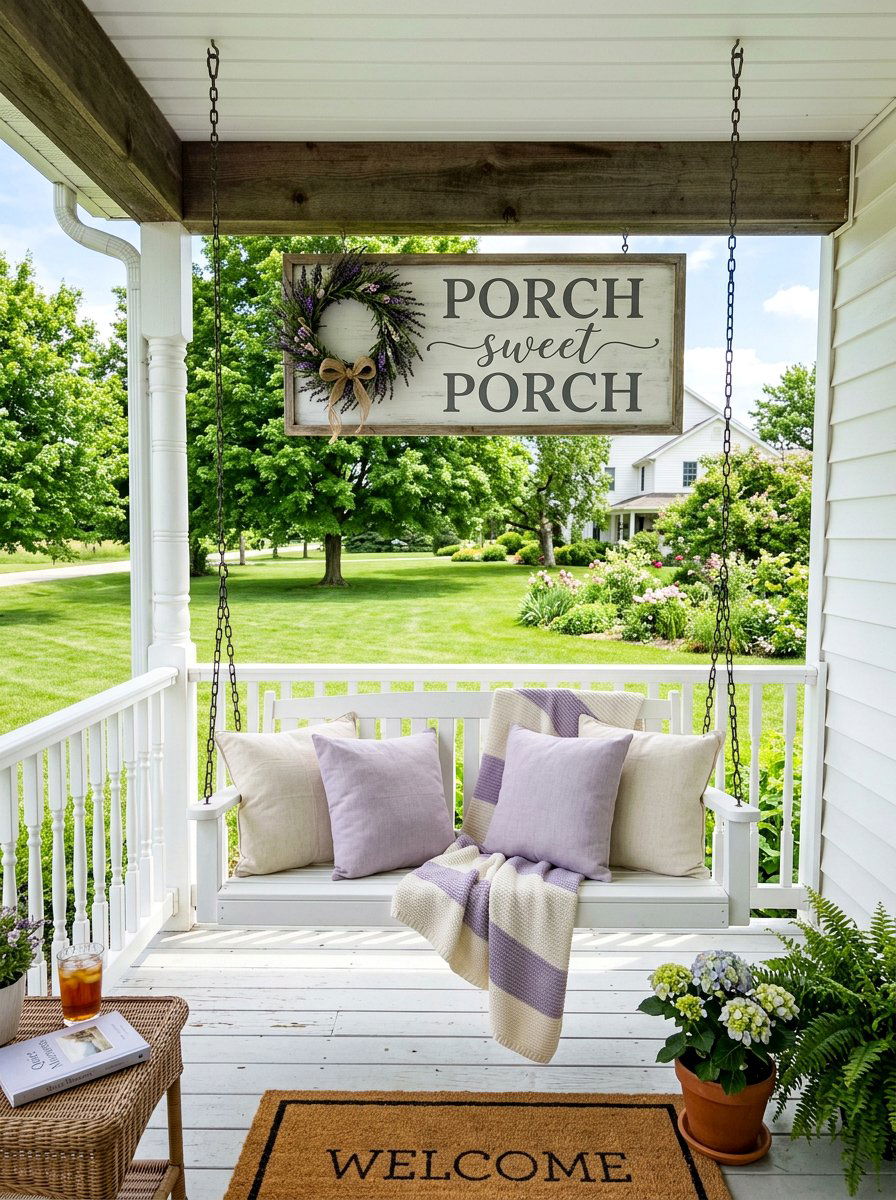 Porch Sweet Porch Sign - 25 Pallet Outdoor Sign Ideas