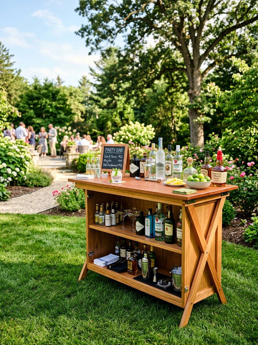 Portable Party Bar - 25 Pallet Outdoor Bar Ideas