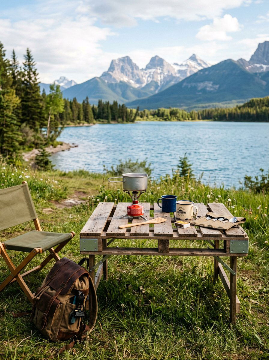 Portable camping pallet table - 25 Pallet Picnic Table Ideas