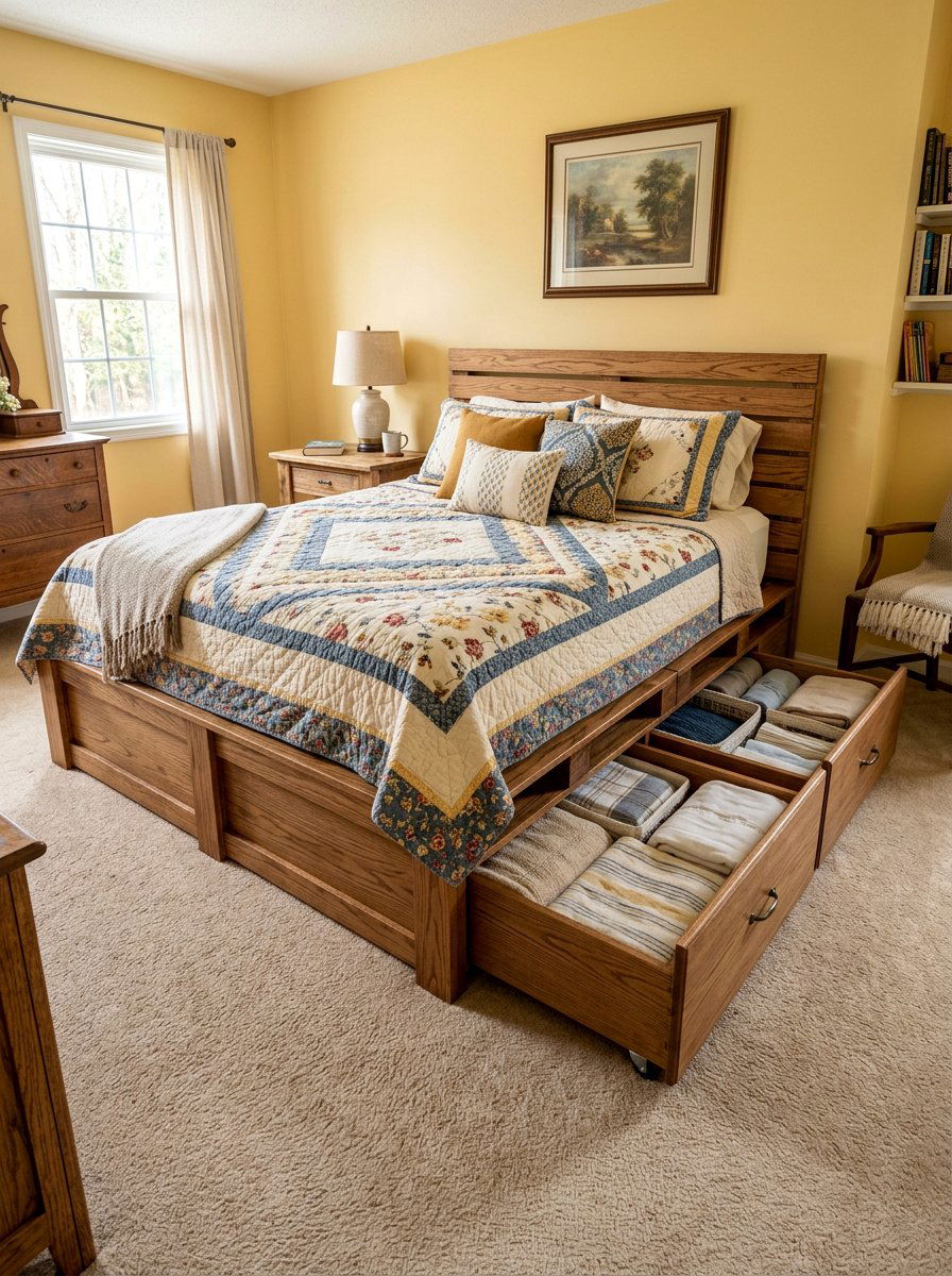 Queen Pallet Bed Storage - 25 Pallet Bed with Storage ideas