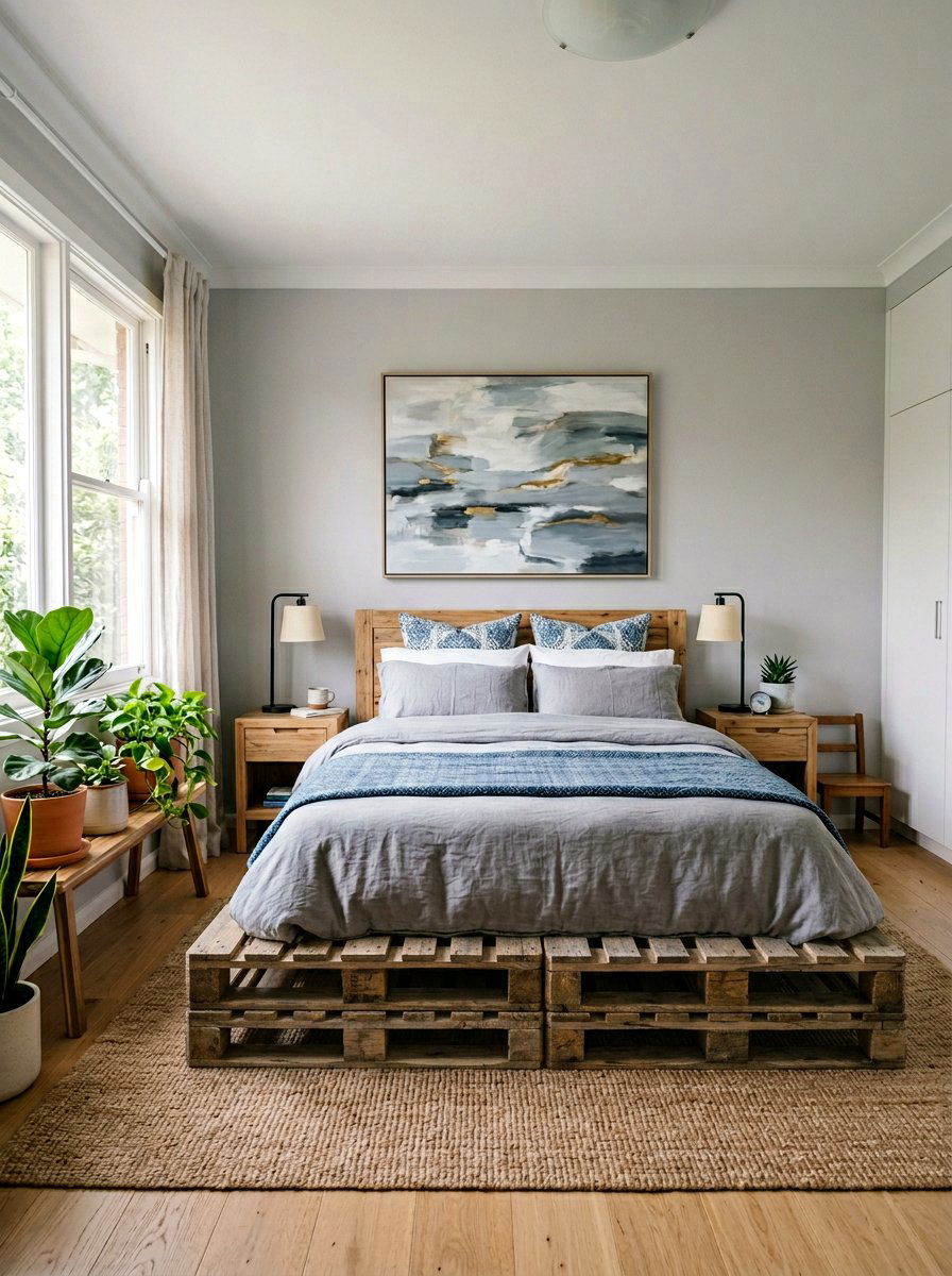 Queen size pallet bed frame - 25 Pallet bed ideas for master bedroom