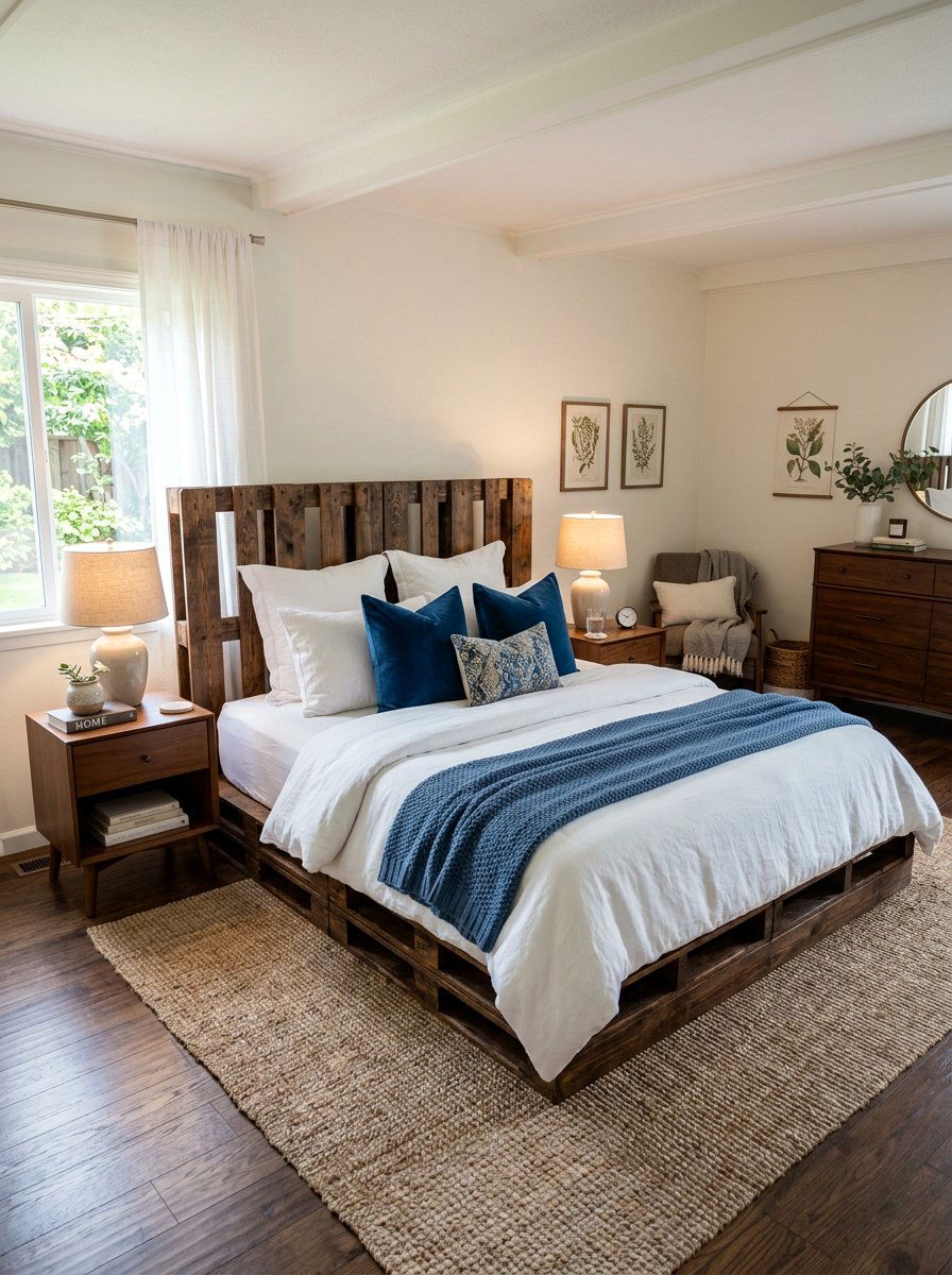 Queen size pallet bed idea - 25 Pallet bed ideas for guest room