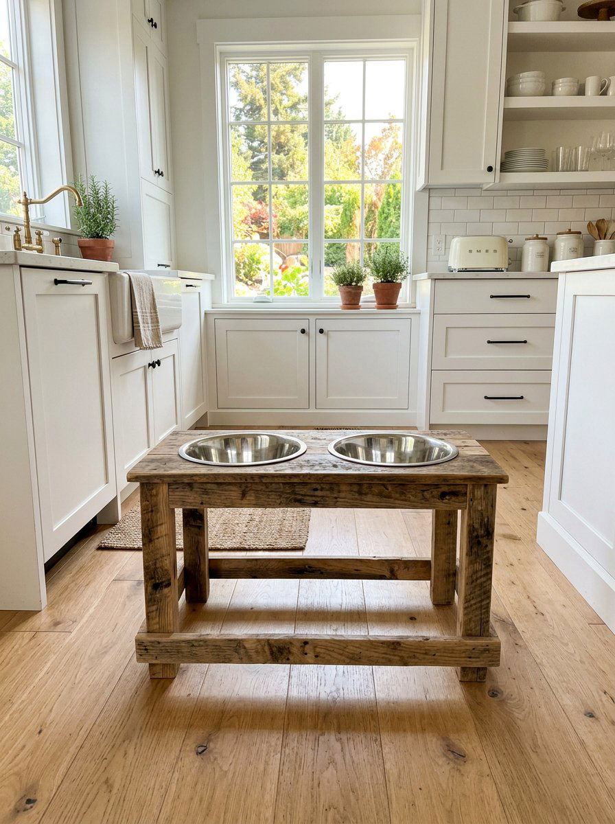 Raised Dog Bowl Stand - 25 Pallet Pet Feeding Station Ideas