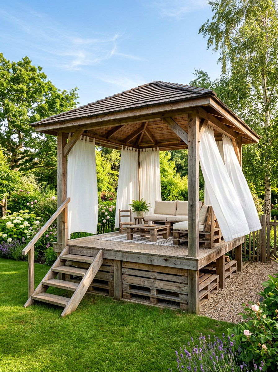 25 Pallet Gazebo Frame Ideas for Beautiful Outdoor Living