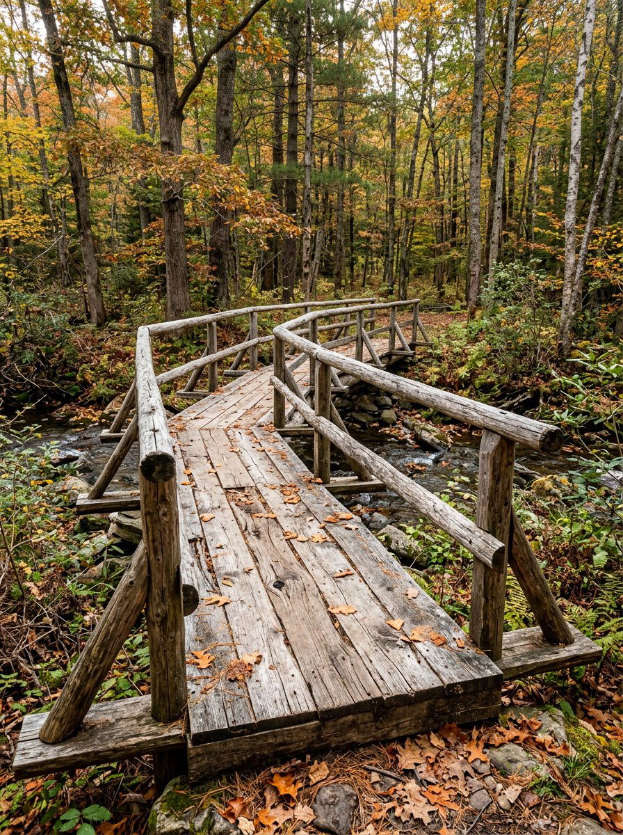 Raw Wood Bridge - 25 Pallet Bridge for Garden Ideas
