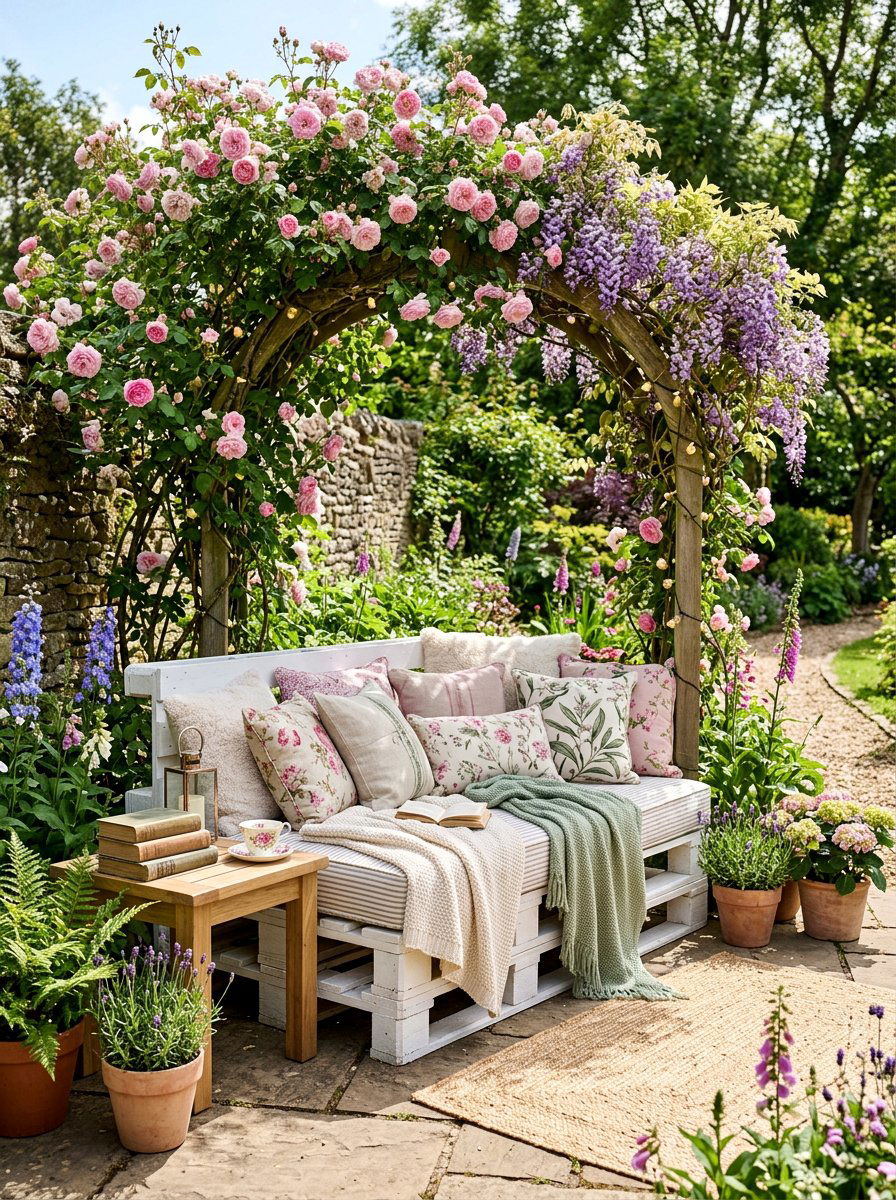 Reading nook corner - 25 Outdoor pallet daybed ideas