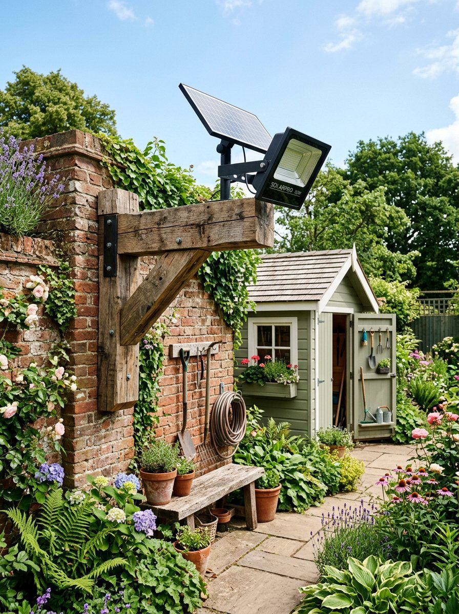 Reclaimed Pallet Beam Mount - 25 Pallet Solar Light Holder Ideas