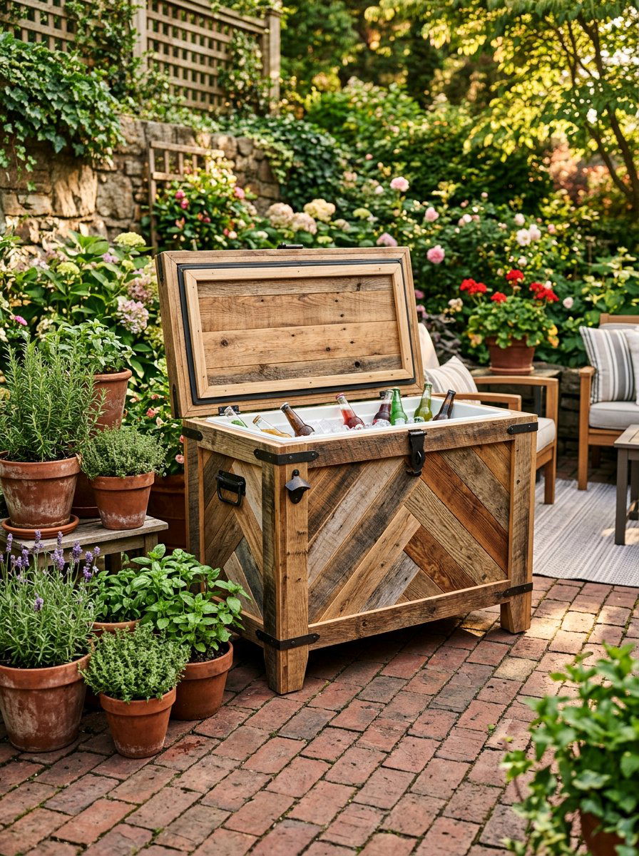 Reclaimed Wood Cooler Box - 25 Pallet Ice Chest Holder Ideas