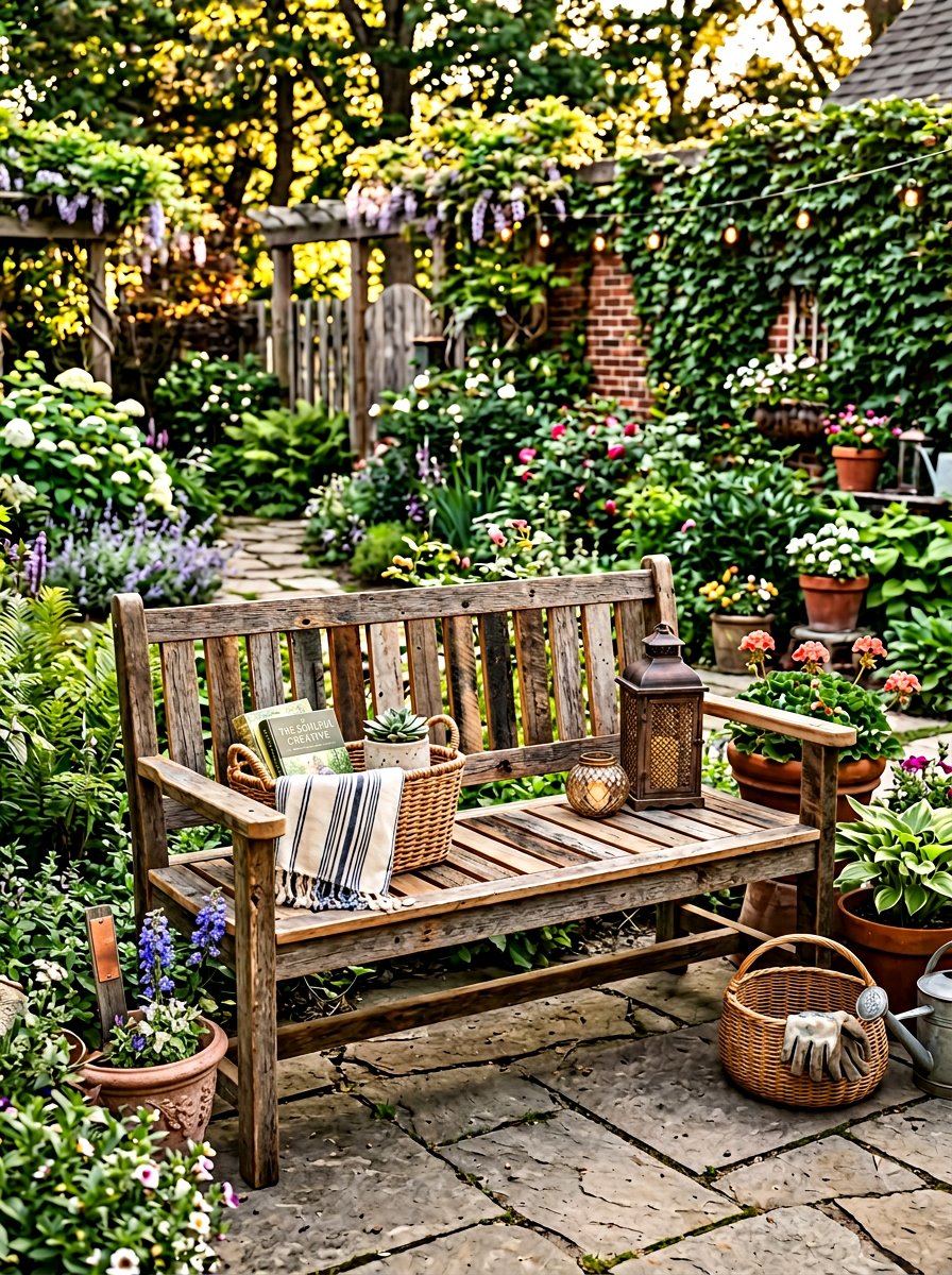 Reclaimed Wood Garden Bench - 25 Pallet Potting Bench Ideas