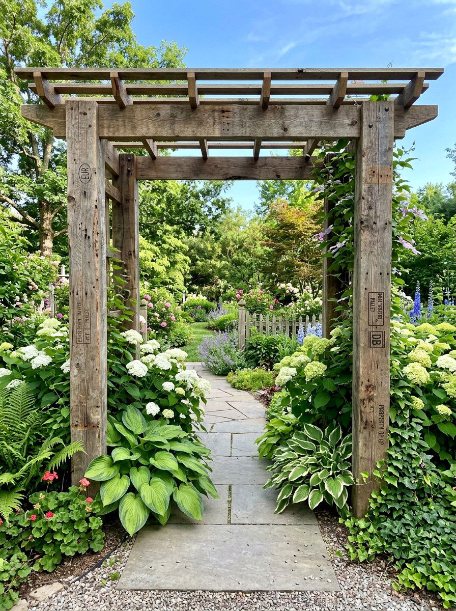 Reclaimed Wood Garden Entrance - 25 Pallet Arbor for Garden Ideas