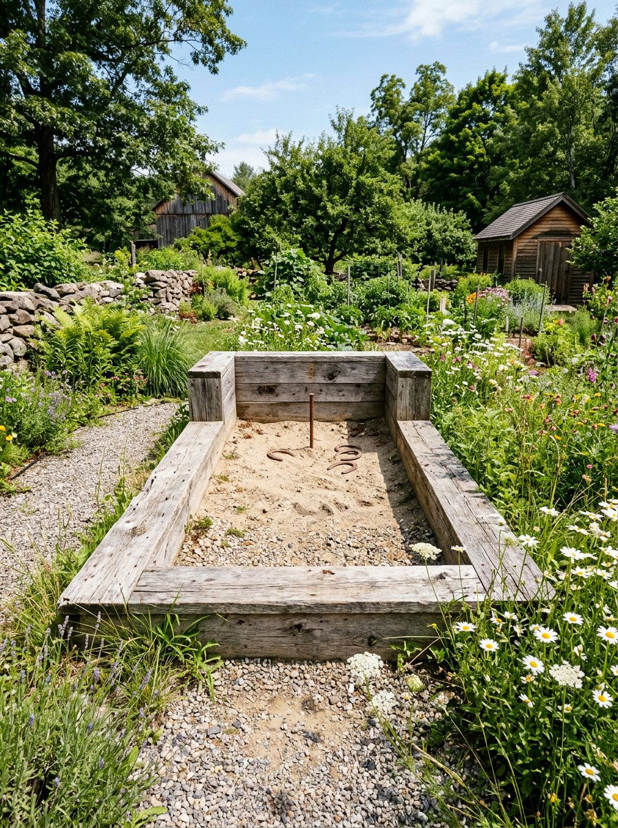 Reclaimed Wood Horseshoe Pit - 25 Pallet Horseshoe Pit Frame Ideas