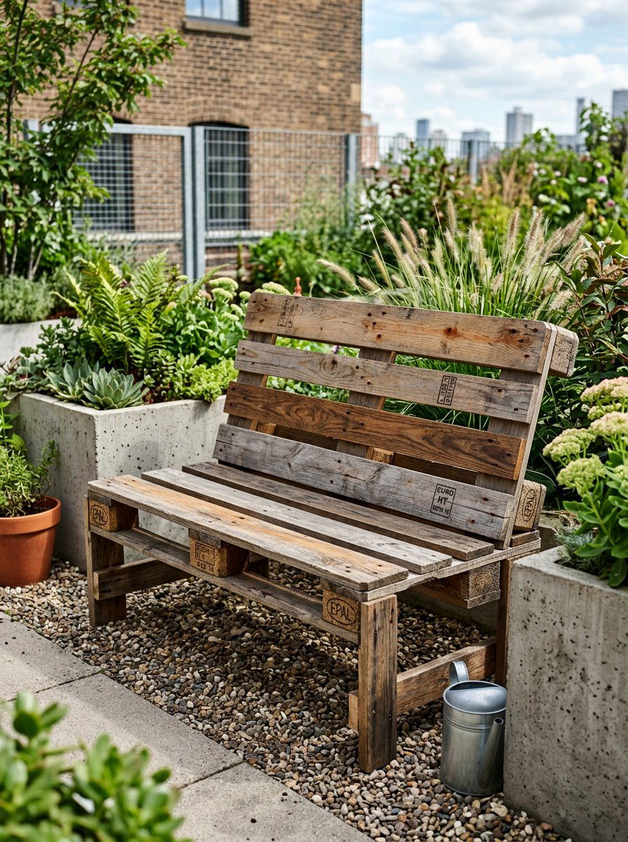 Reclaimed Wood Pallet Bench - 25 Pallet Bench for Garden Ideas