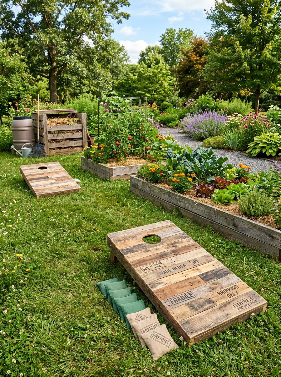 Reclaimed Wood Pallet Cornhole - 25 Pallet Cornhole Game Board Ideas