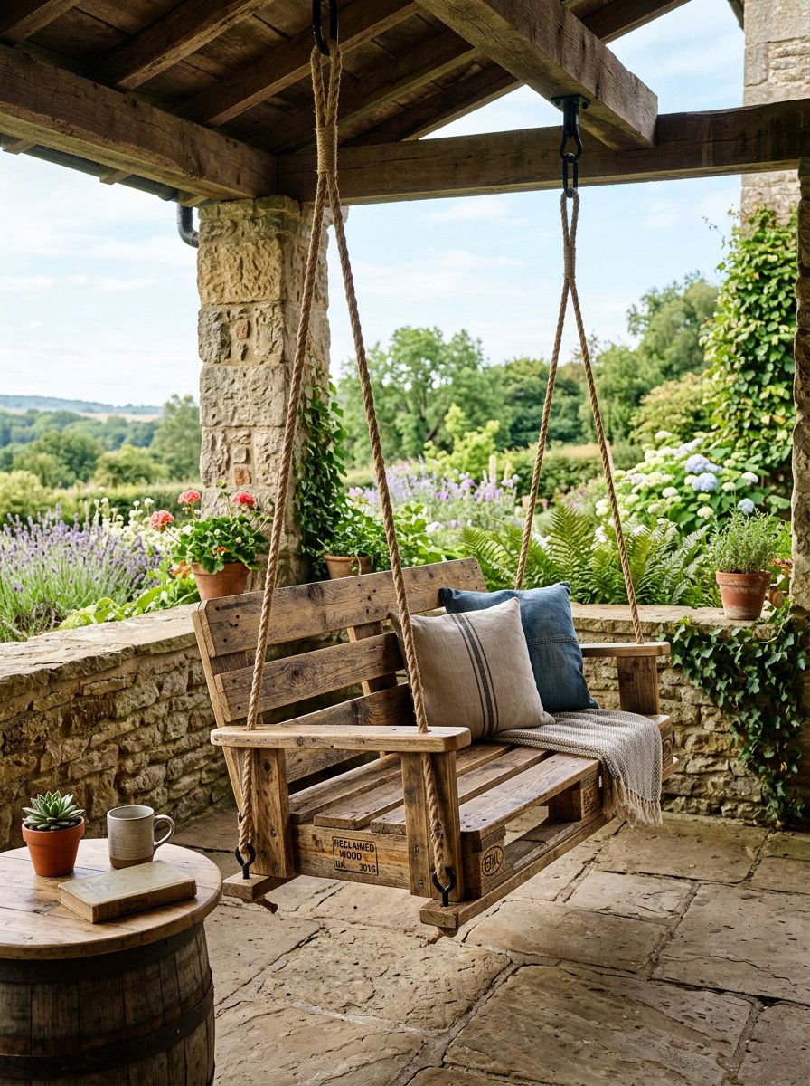 Reclaimed Wood Pallet Swing - 25 Pallet Swing for Porch Ideas