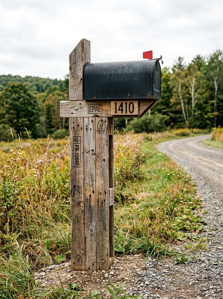 Reclaimed pallet mailbox post - 25 Pallet Mailbox Post Ideas