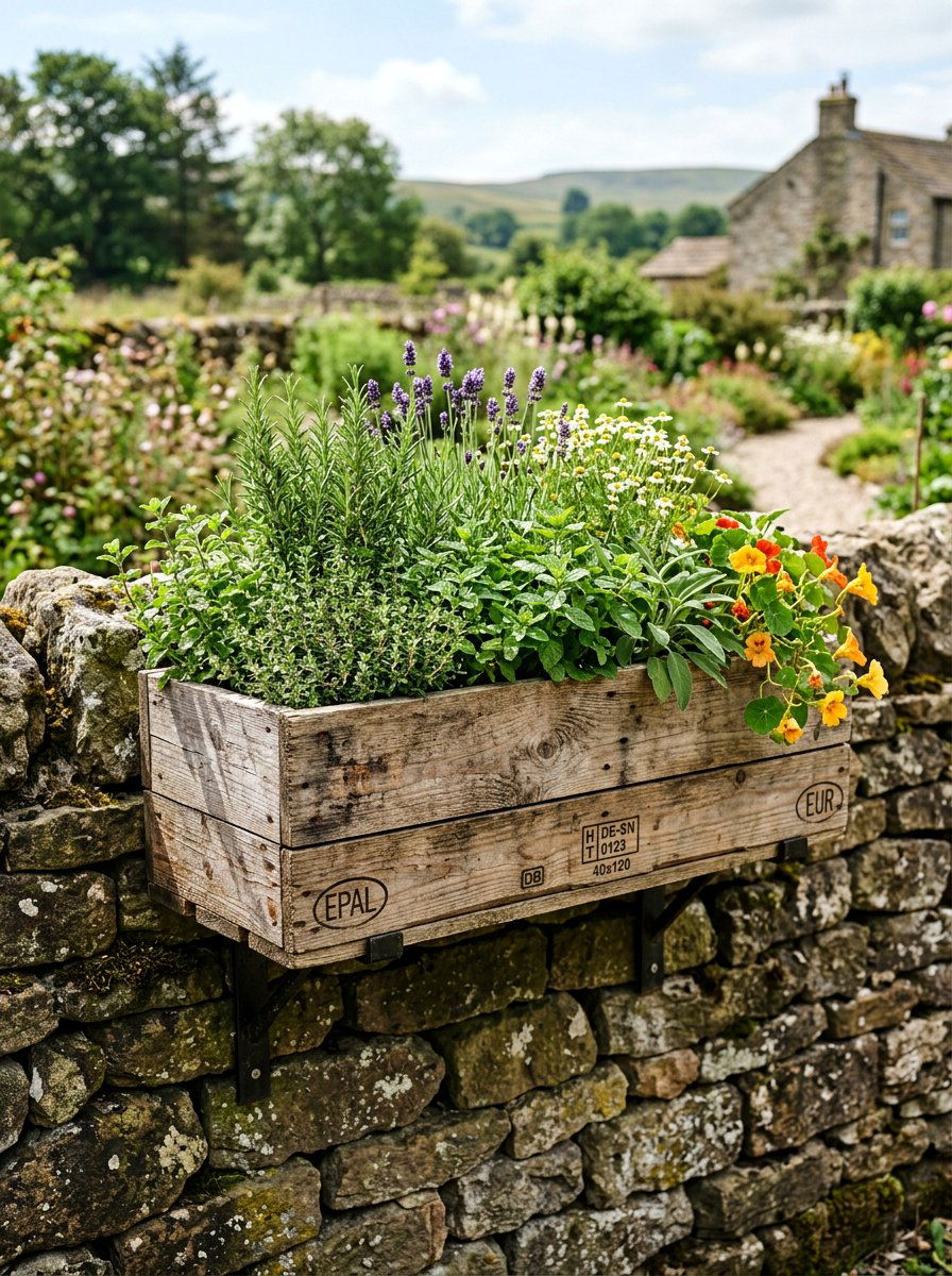Reclaimed pallet wood box - 25 Pallet Window Box Planter Ideas