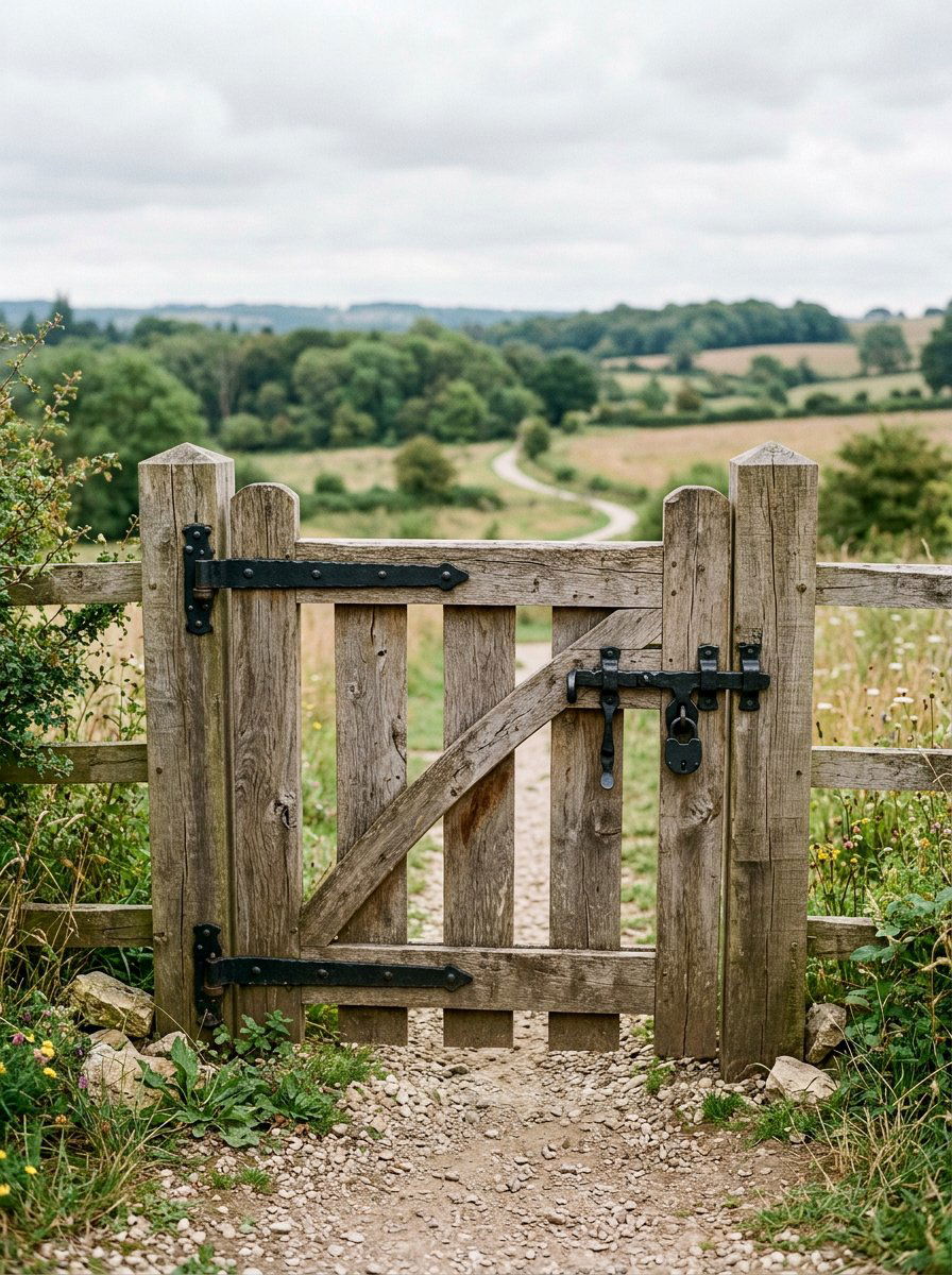 Reclaimed wood gate with metal latch - 25 Pallet Garden Gate Ideas