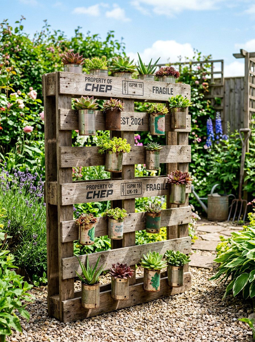 Recycled Wood Garden - 25 Pallet Succulent Garden Ideas