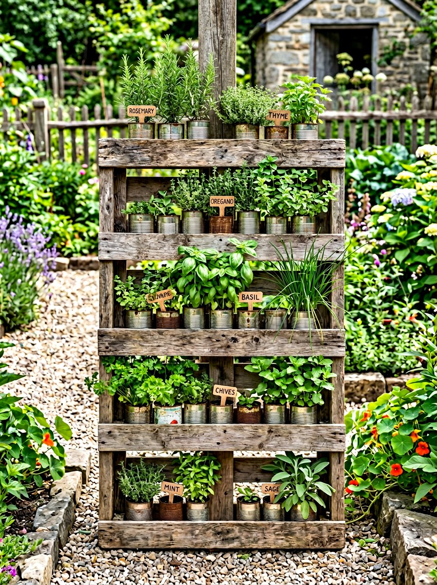 Recycled pallet herb planter - 25 Pallet Vertical Herb Garden Ideas