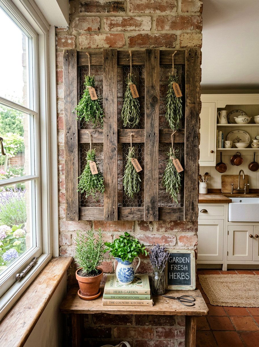 Repurposed Pallet Herb Frame - 25 Pallet Herb Drying Rack Ideas