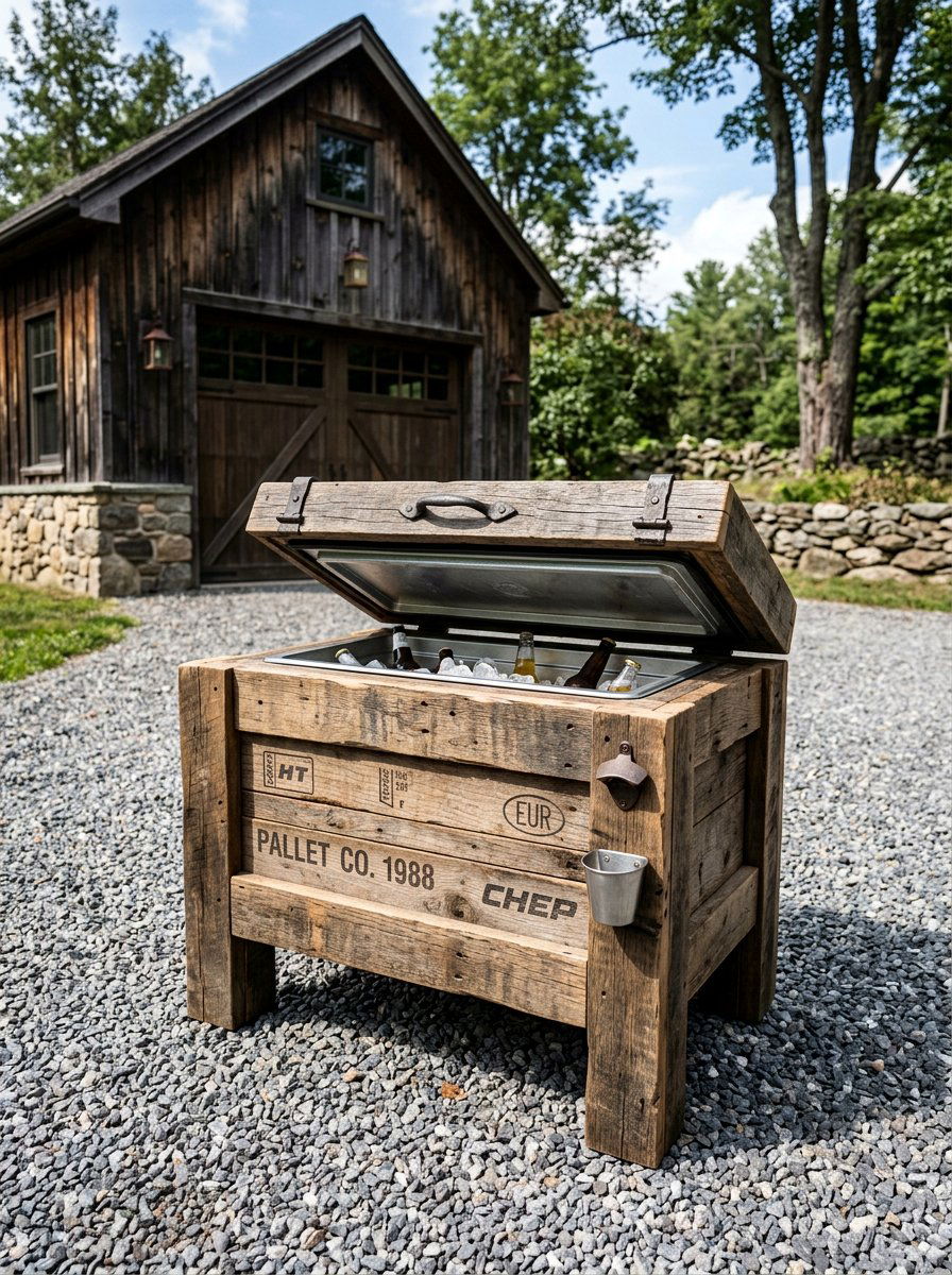 Repurposed Pallet Ice Chest - 25 Pallet Outdoor Cooler Stand Ideas