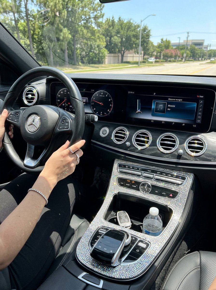 Rhinestone Car Decor - 25 cute ways to decorate your car