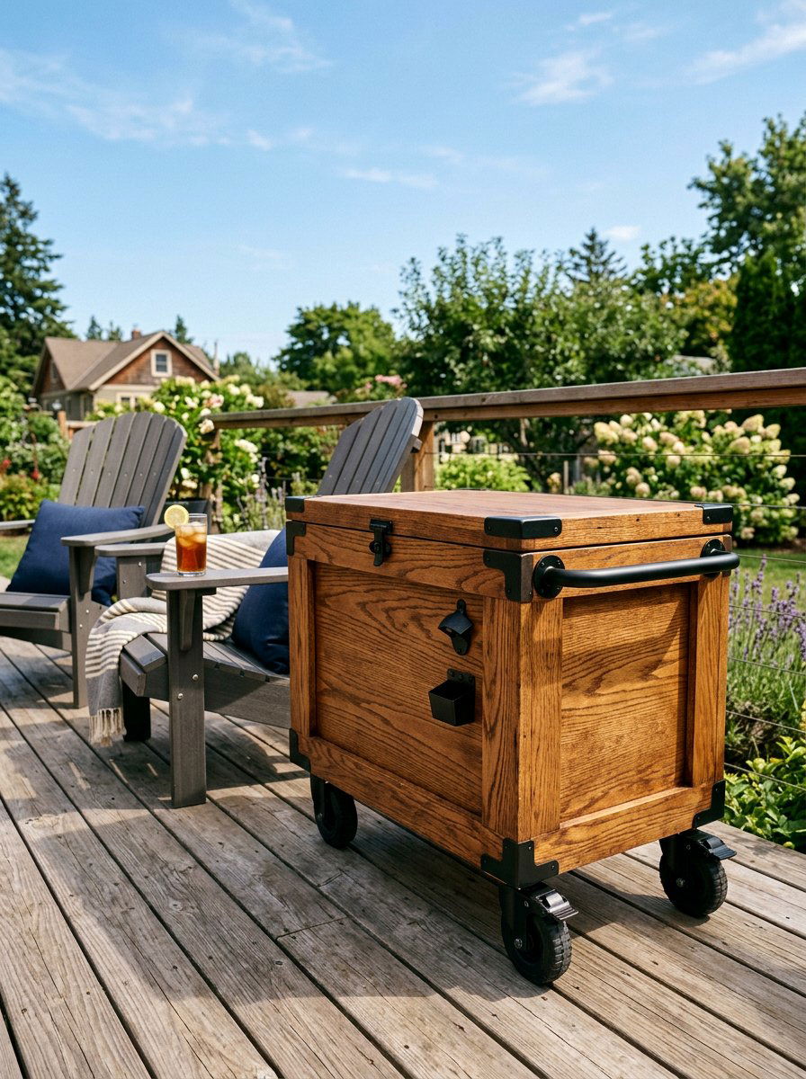 Rolling Wood Ice Chest - 25 Pallet Ice Chest Holder Ideas