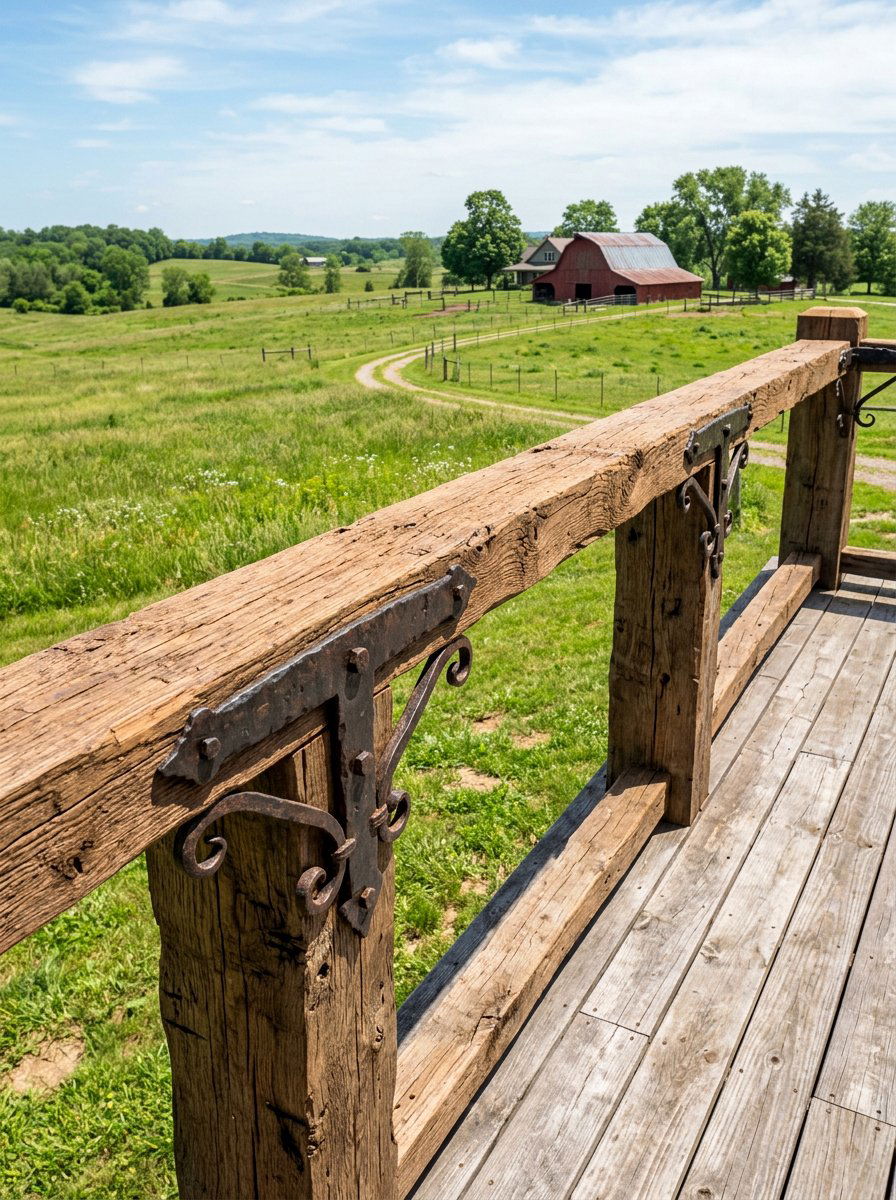 Rustic Barn Wood Railing - 25 Pallet Deck Railing Ideas