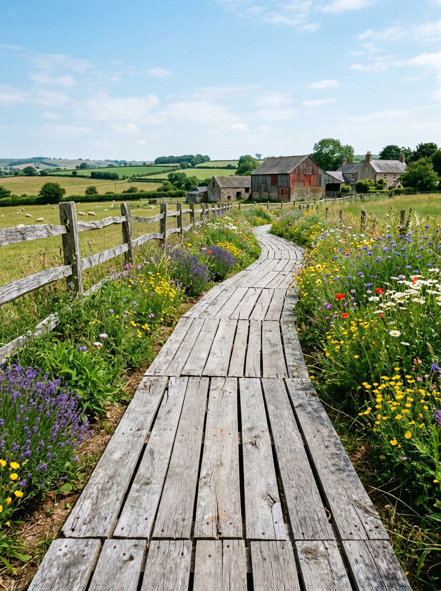 Rustic Farm Walk - 25 Pallet Walkway for Garden Ideas