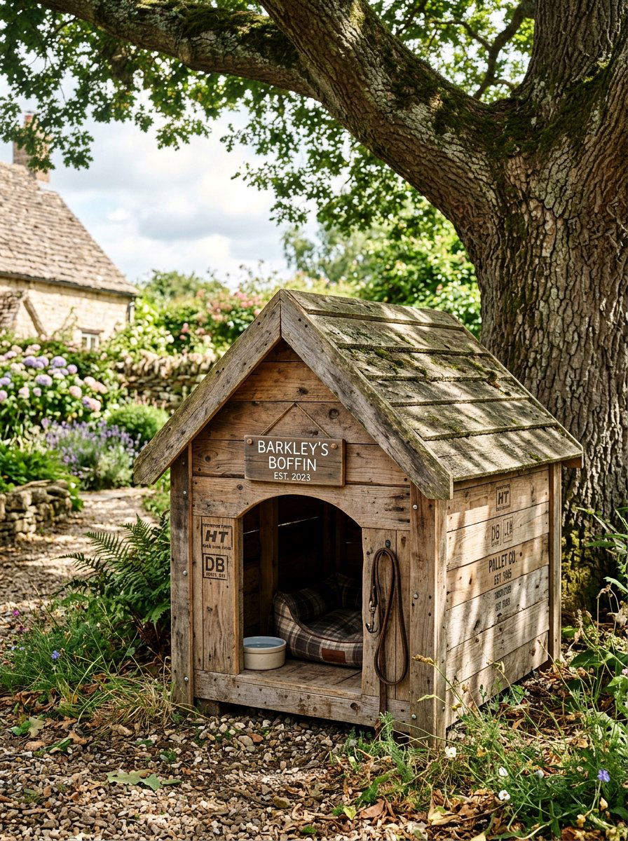Rustic Pallet Dog House - 25 pallet dog house ideas