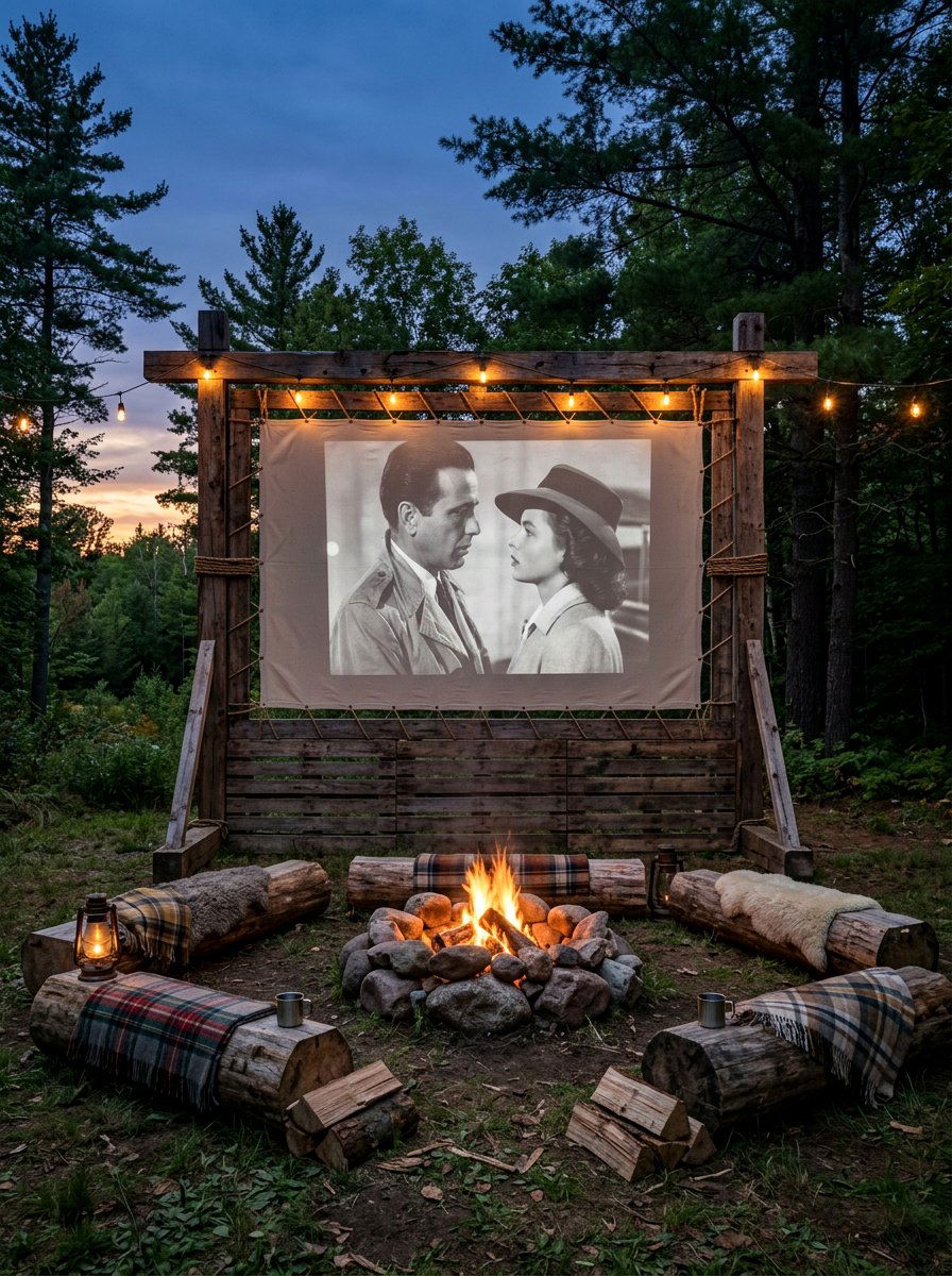 Rustic Pallet Movie Screen - 25 Pallet Outdoor Movie Screen Ideas