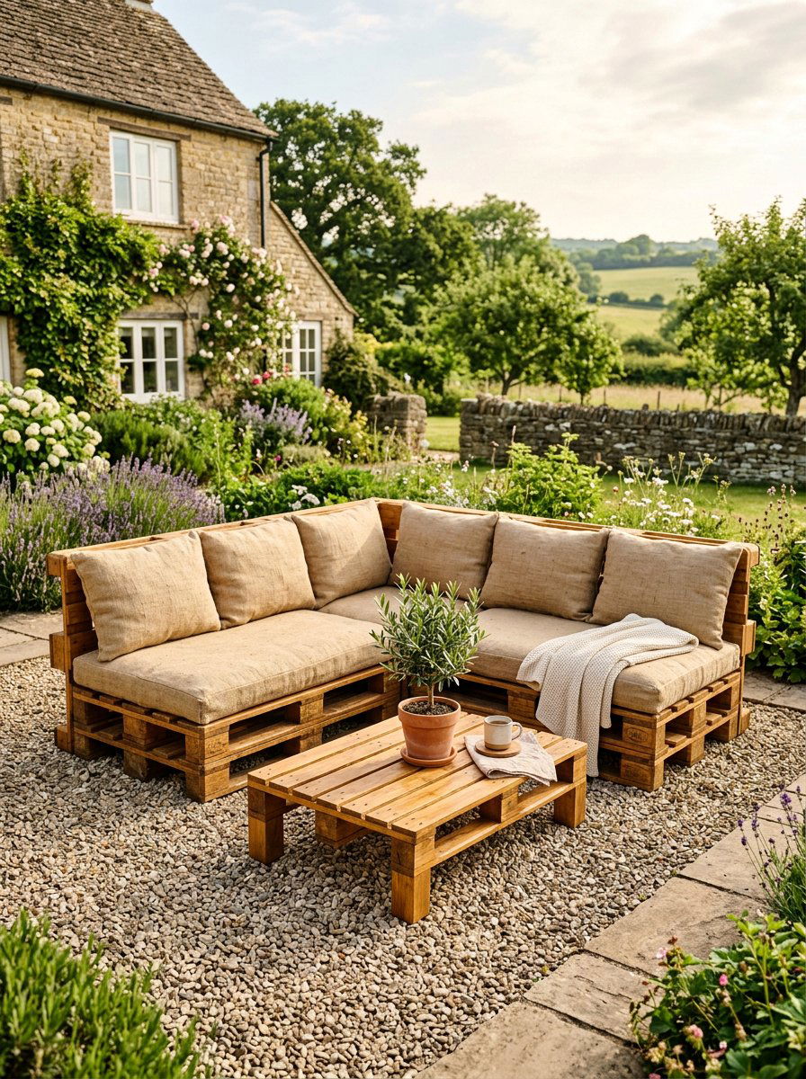 Rustic Pallet Patio Set - 25 Pallet Outdoor Sofa Ideas