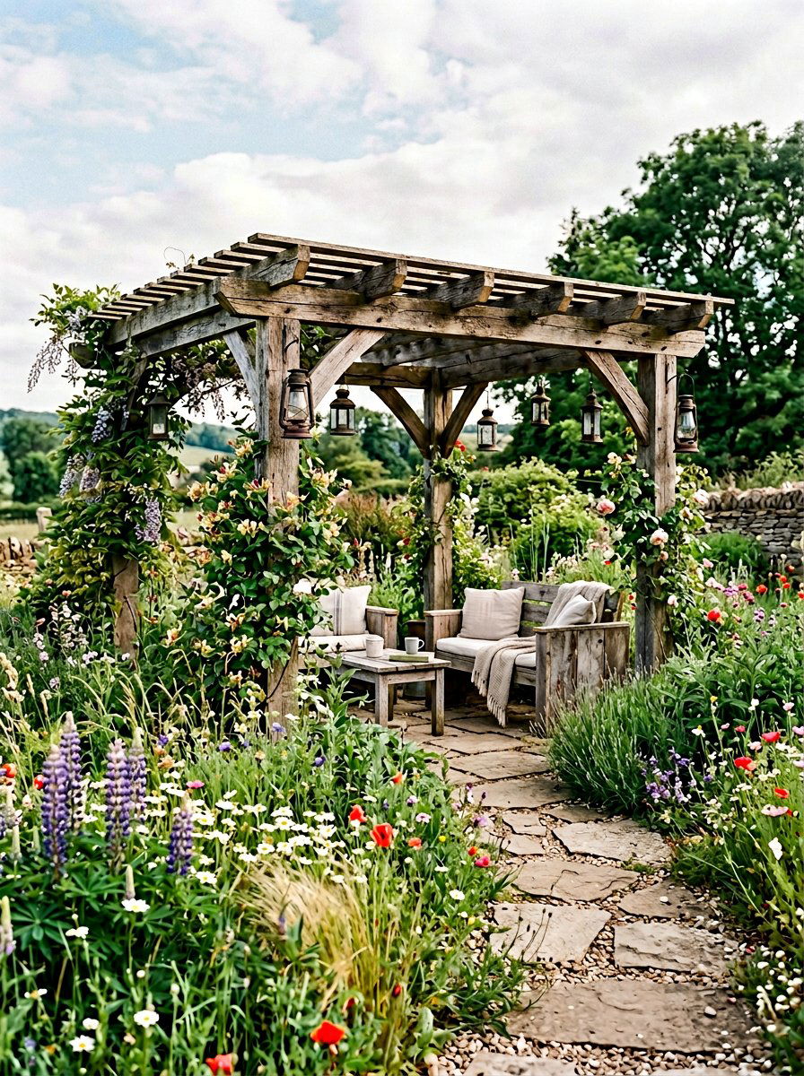 Rustic Pallet Pergola - 25 Pallet Pergola Ideas