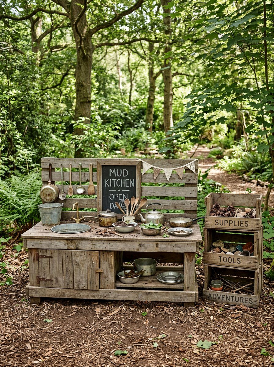Rustic Pallet Play Station - 25 Pallet Mud Kitchen for Kids Ideas