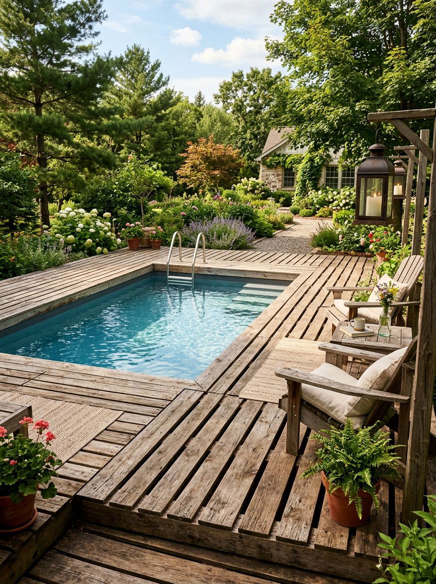 Rustic Pallet Pool Deck - 25 Pallet Pool Deck Ideas