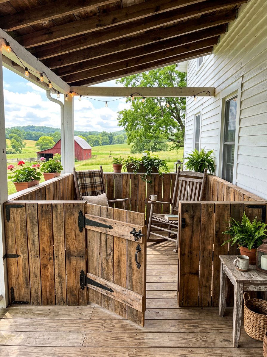 Rustic Pallet Porch Enclosure - 25 Pallet Privacy Screen Ideas