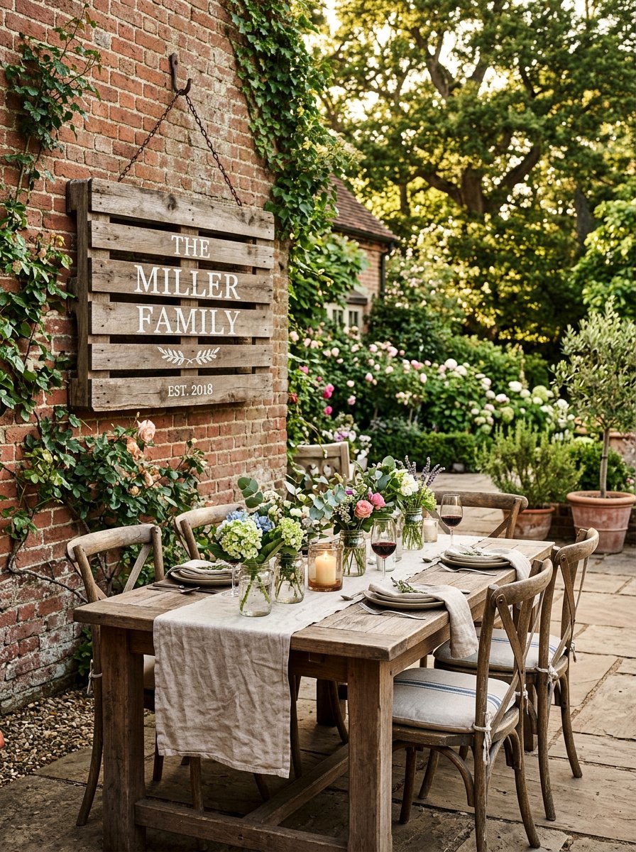 Rustic Pallet Sign - 25 Pallet Outdoor Wall Art Ideas