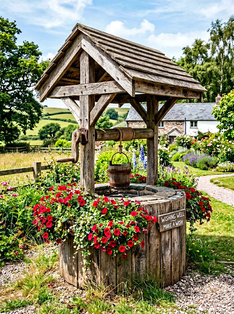 Rustic Pallet Wishing Well - 25 Pallet Wishing Well Planter Ideas